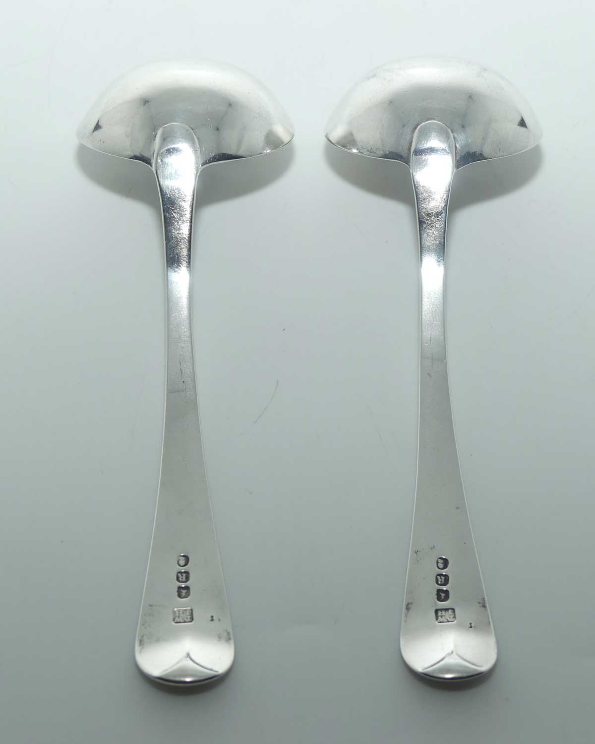 Georgian | Geo III | Sterling Silver Old English pair of sauce ladles | London 1812 | Wallis and Hayne 