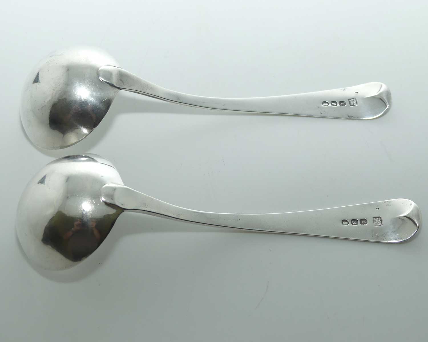 Georgian | Geo III | Sterling Silver Old English pair of sauce ladles | London 1812 | Wallis and Hayne 