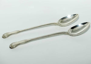 Georgian | Geo III | Sterling Silver pair of Kings Hourglass basting spoons | London 1814 | Paul Storr