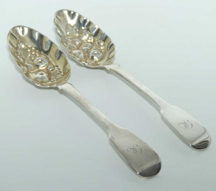 Georgian Sterling Silver Pair Berry Spoons | London 1820 | William Southey