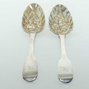 Georgian Sterling Silver Pair Berry Spoons | London 1820 | William Southey