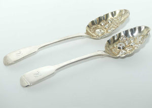 Georgian Sterling Silver Pair Berry Spoons | London 1820 | William Southey