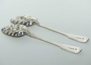 Georgian Sterling Silver Pair Berry Spoons | London 1820 | William Southey