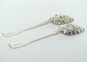 Georgian Sterling Silver Pair Berry Spoons | London 1820 | William Southey