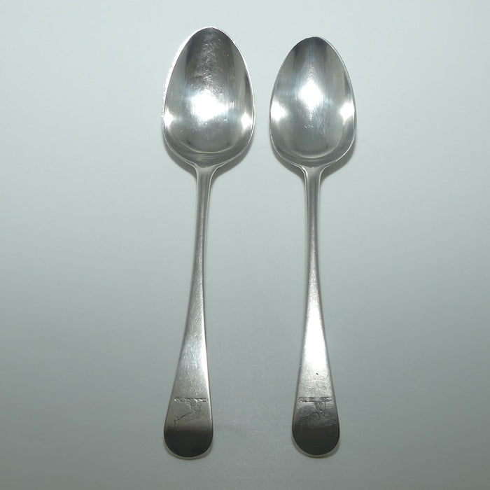 Georgian | Geo IV | Sterling Silver Old English pattern pair of spoons | London 1826