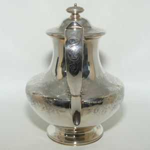 Victorian Sterling Silver tea pot with Bright Cut decoration | London 1840 | Dismore Silversmiths to the Queen Liverpool