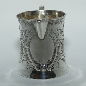 Victorian | Scottish Sterling Silver cream jug with floral chased decoration | Edinburgh 1858