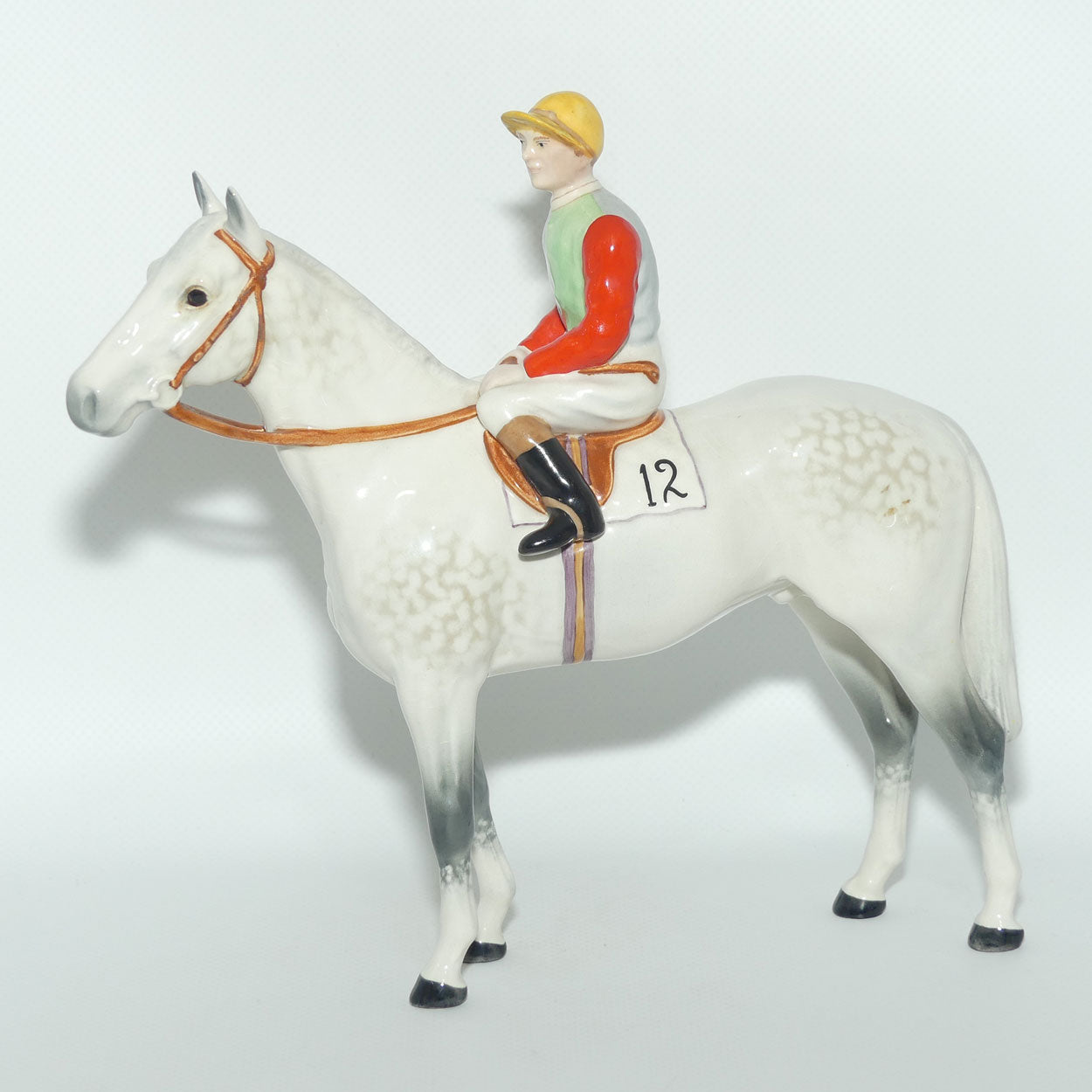 #1862 Beswick Horse and Jockey | Light Dapple Grey