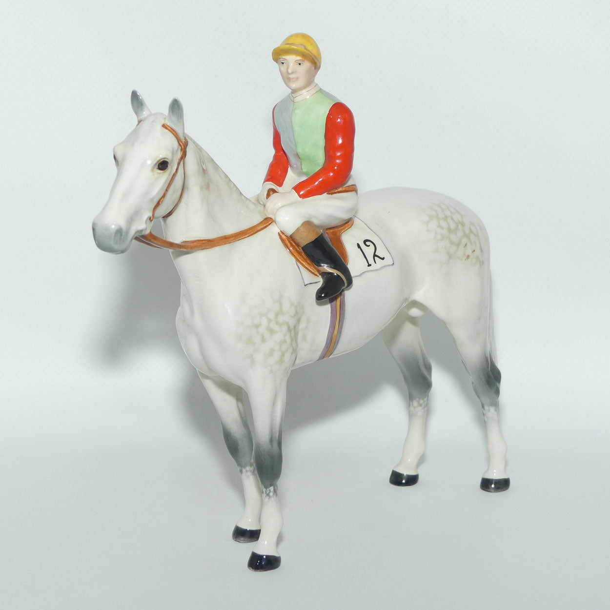 #1862 Beswick Horse and Jockey | Light Dapple Grey