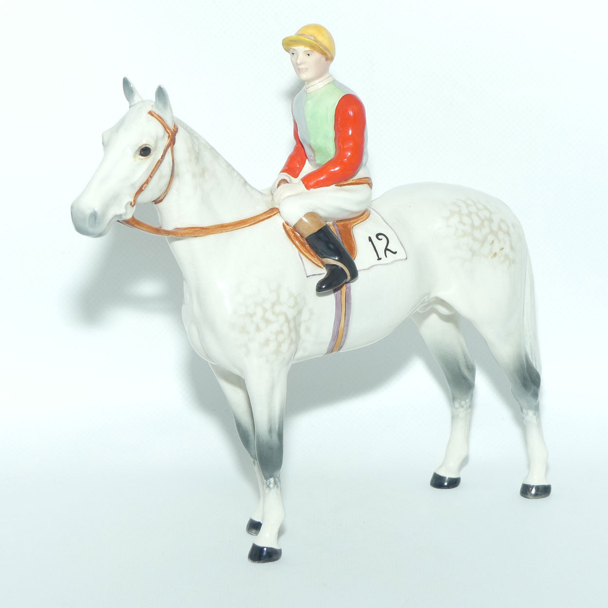 #1862 Beswick Horse and Jockey | Light Dapple Grey