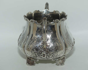 Victorian Sterling Silver twin handle Floral decorated bowl on four feet | Edinburgh 1862 | 516gms