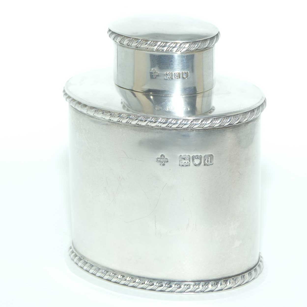 Late Victorian era Sterling Silver tea caddy | London 1899 | Horace Woodward & Co Ltd