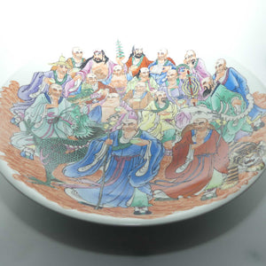 Chinese handpainted Eighteen Luohans | Arhats bowl with Qianlong Mark