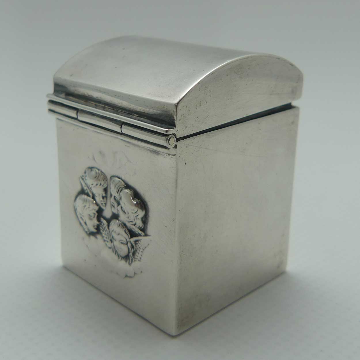 late Victorian era Sterling Silver miniature playing card box | contains 2 sets of cards | Birmingham 1900