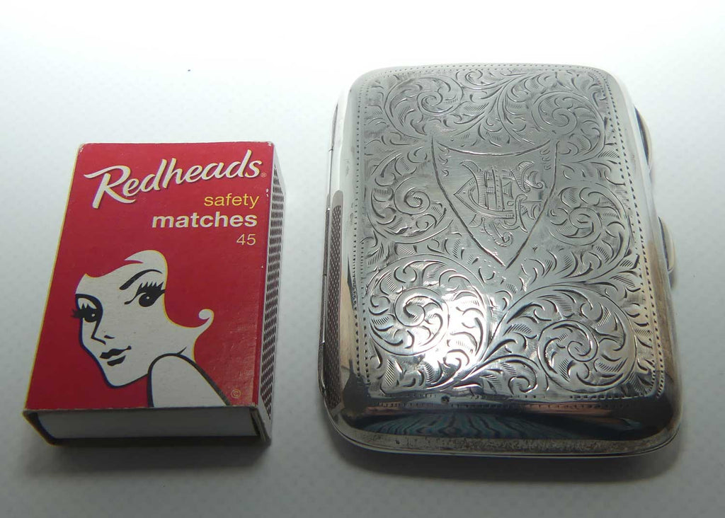 Nicely decorated Sterling Silver cigarette case | Chester 1901