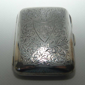 Nicely decorated Sterling Silver cigarette case | Chester 1901