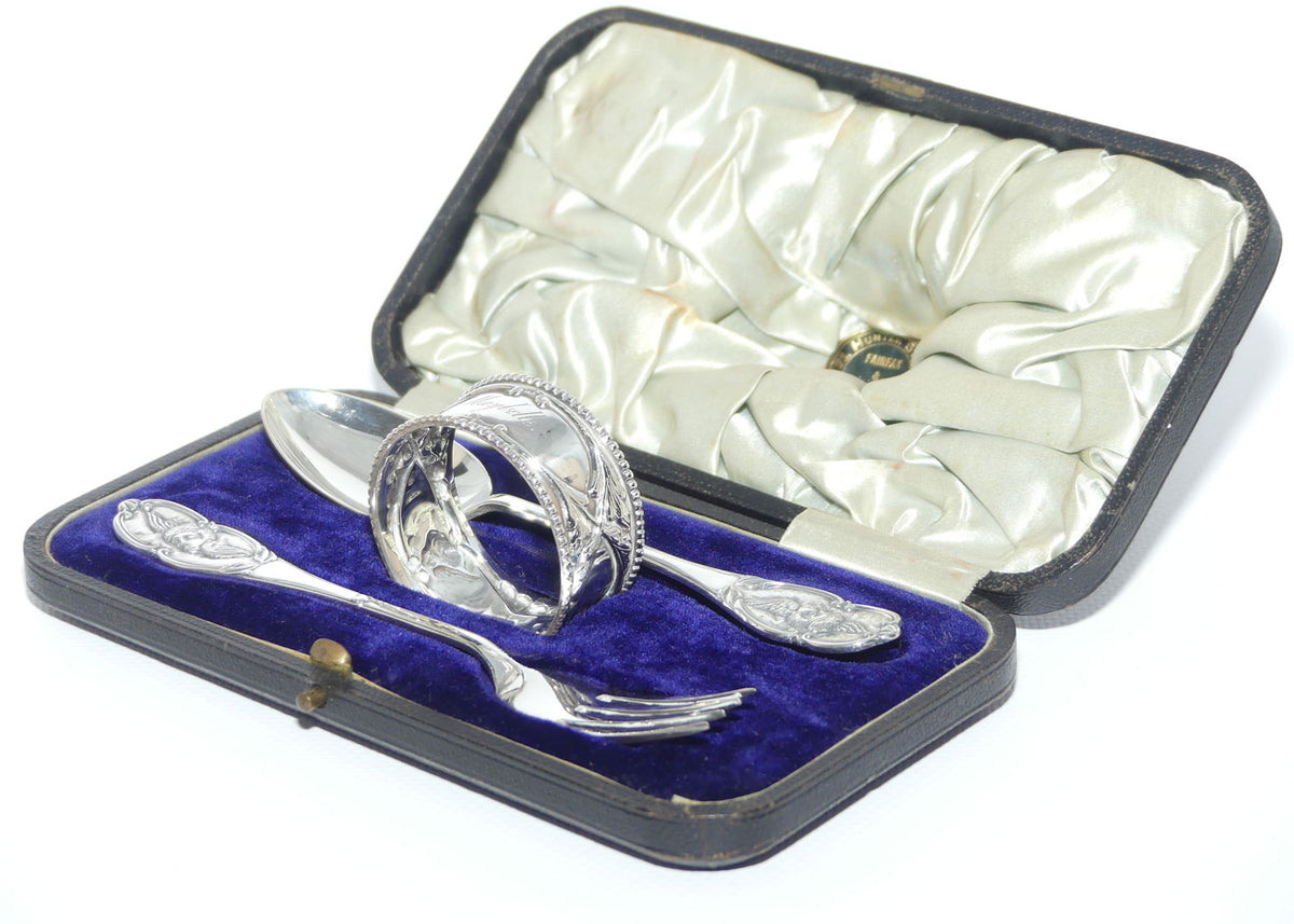 Edwardian era Sterling Silver christening set | Sheffield 1902 | James Deakin & Sons