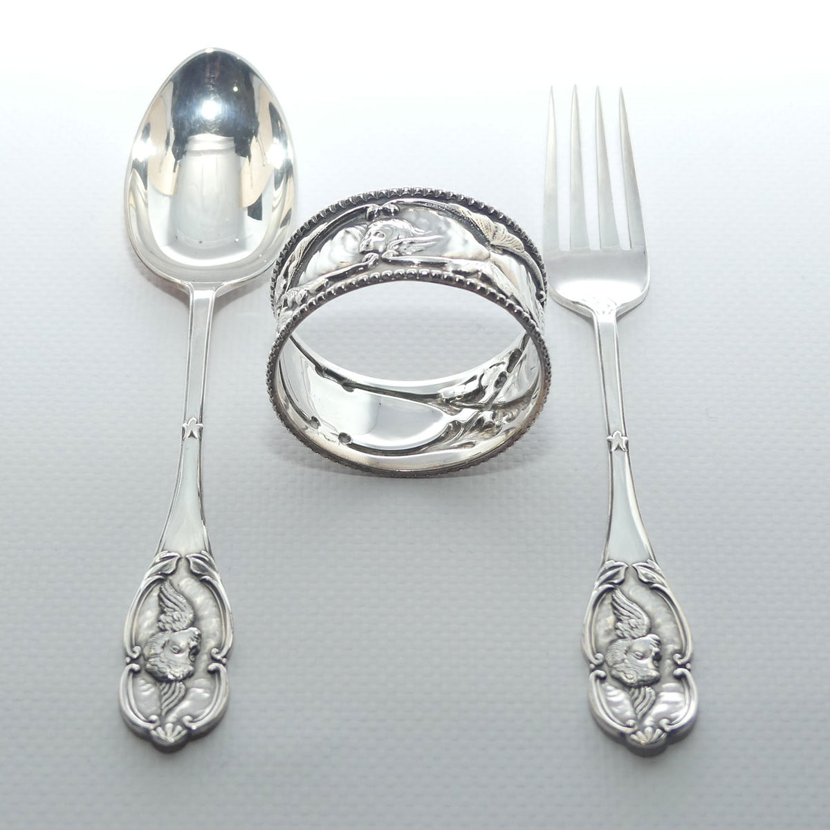 Edwardian era Sterling Silver christening set | Sheffield 1902 | James Deakin & Sons