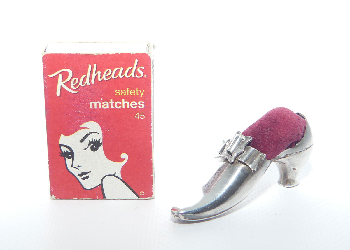 Edwardian era Sterling Silver slipper pin cushion | Birmingham 1902 | Adie & Lovekin Ltd