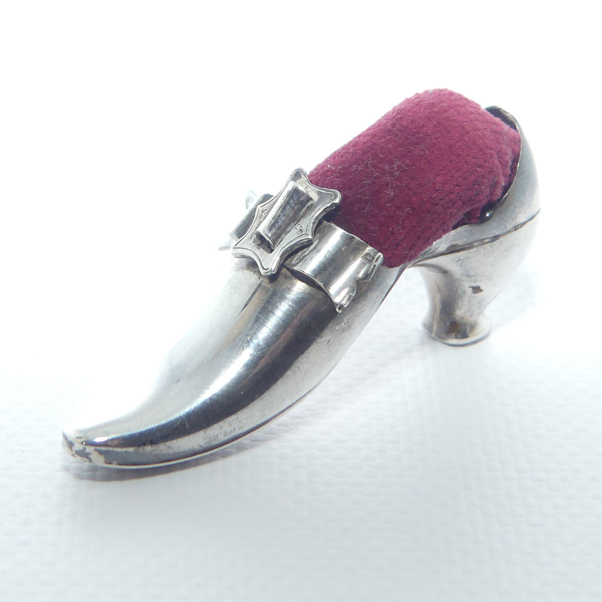 Edwardian era Sterling Silver slipper pin cushion | Birmingham 1902 | Adie & Lovekin Ltd