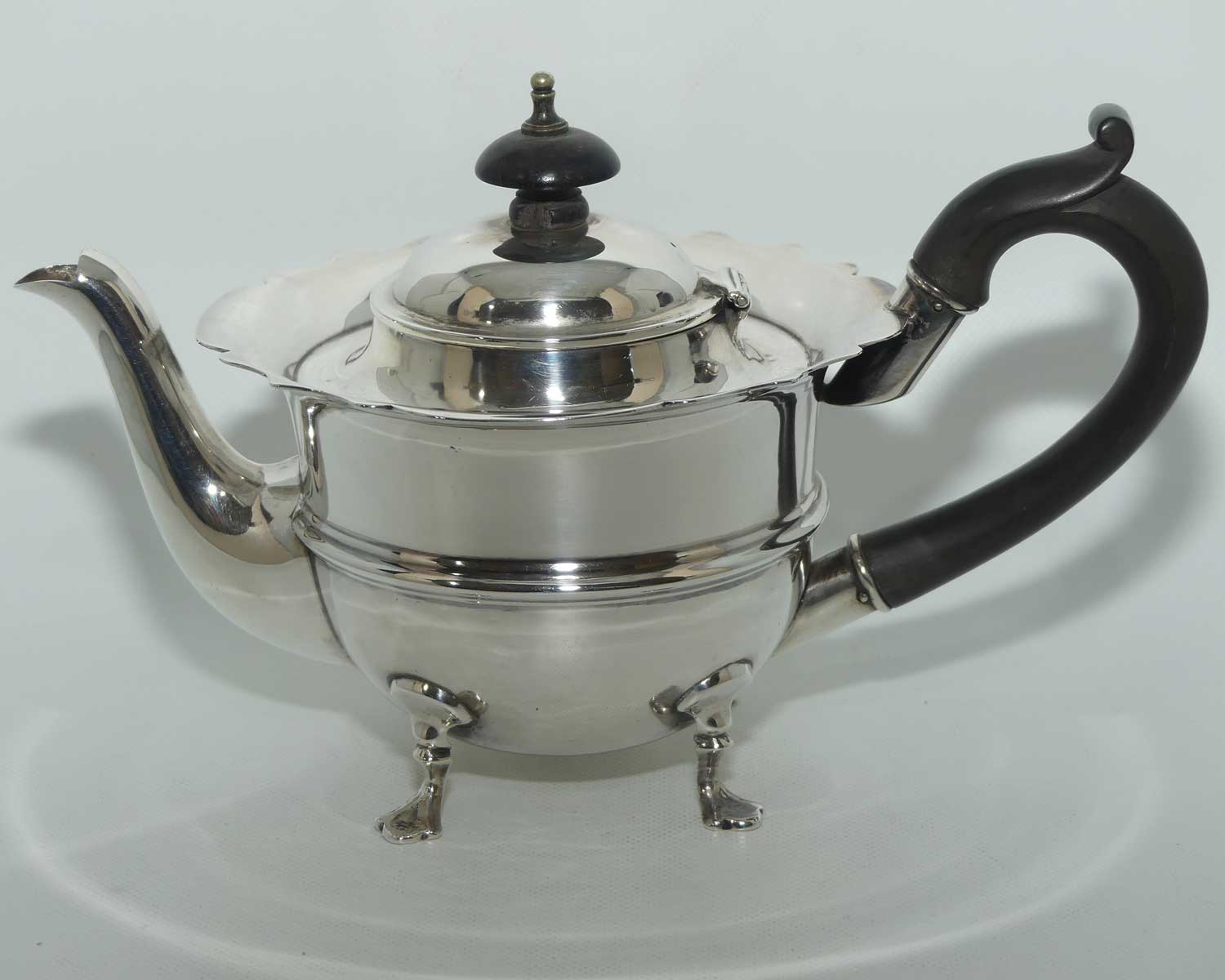 Edwardian era Sterling Silver fancy shape bachelors tea pot | Birmingham 1904