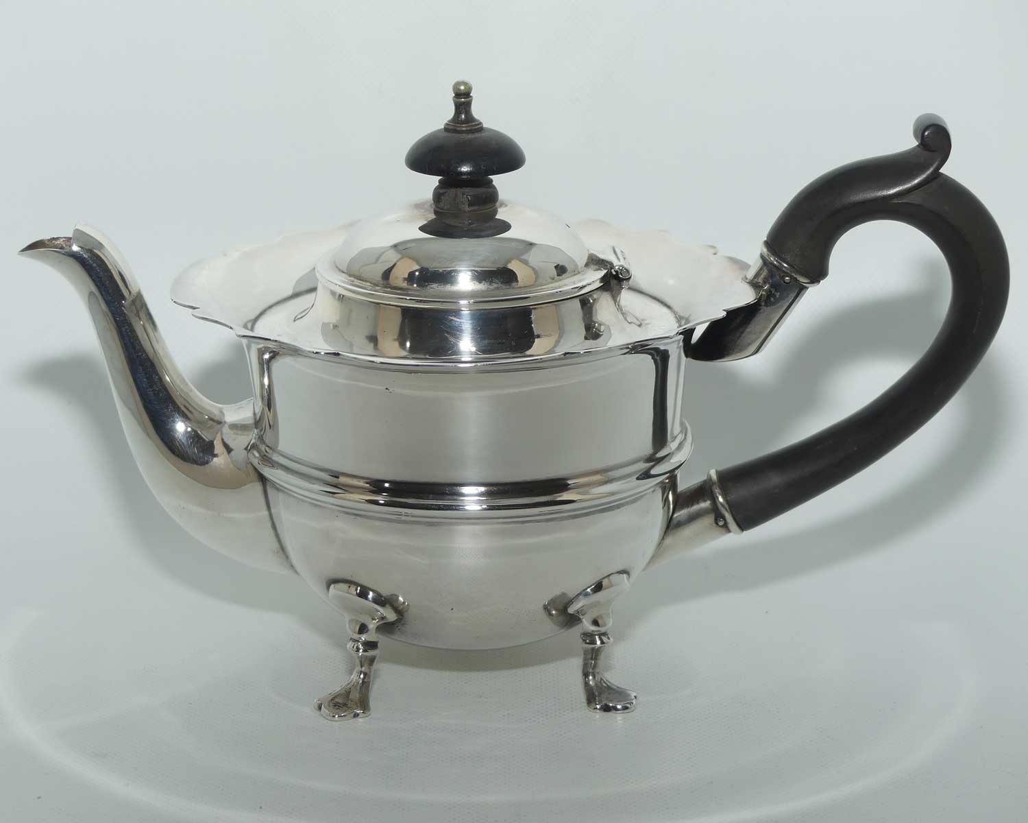 Edwardian era Sterling Silver fancy shape bachelors tea pot | Birmingham 1904