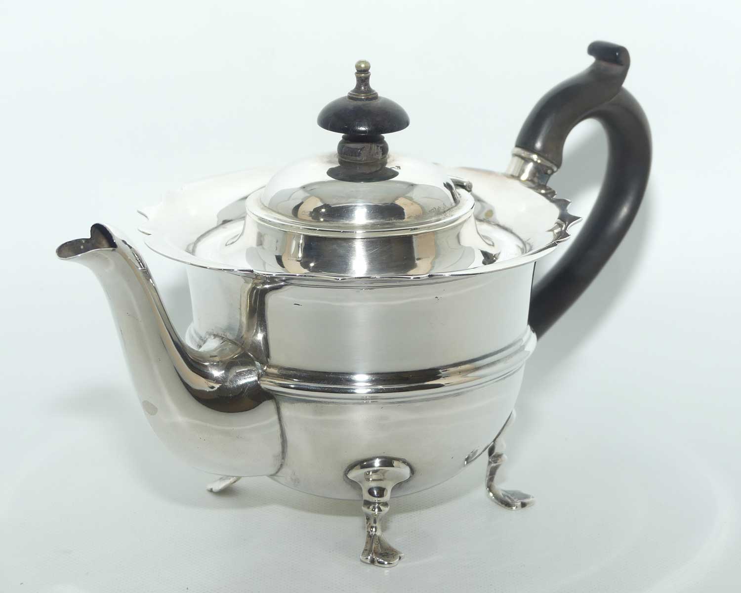 Edwardian era Sterling Silver fancy shape bachelors tea pot | Birmingham 1904