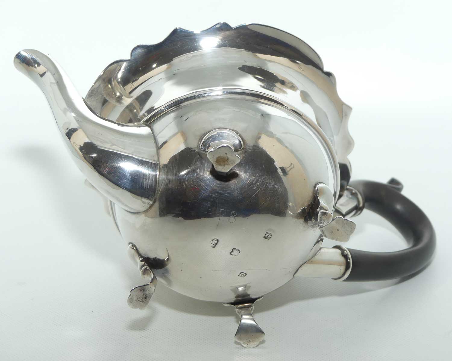 Edwardian era Sterling Silver fancy shape bachelors tea pot | Birmingham 1904