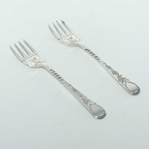 Edwardian era Sterling Silver pair of savoury forks | Sheffield 1904 | Francis Howard Ltd