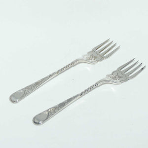 Edwardian era Sterling Silver pair of savoury forks | Sheffield 1904 | Francis Howard Ltd