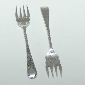 Edwardian era Sterling Silver pair of savoury forks | Sheffield 1904 | Francis Howard Ltd