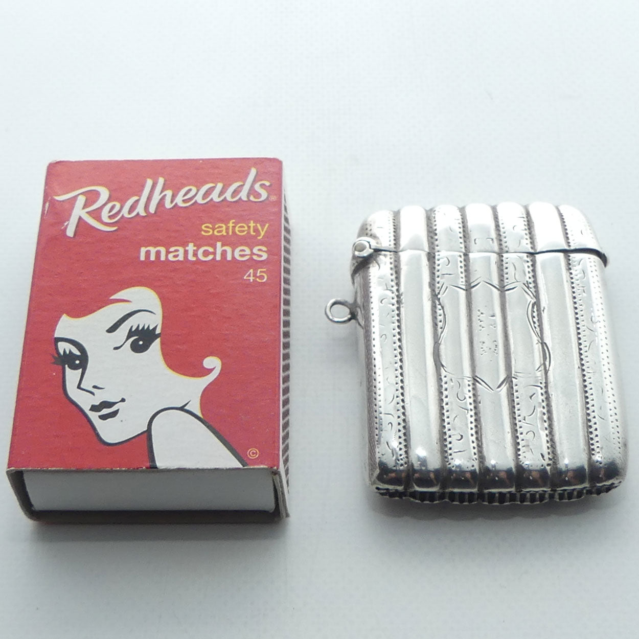 Fluted design Sterling Silver Vesta Case | Chester 1906