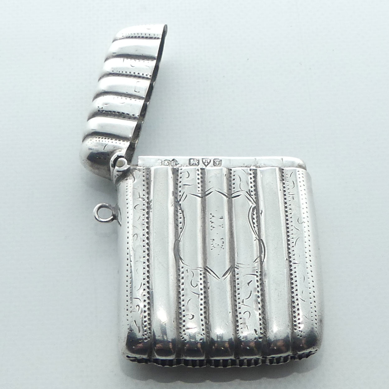 Fluted design Sterling Silver Vesta Case | Chester 1906