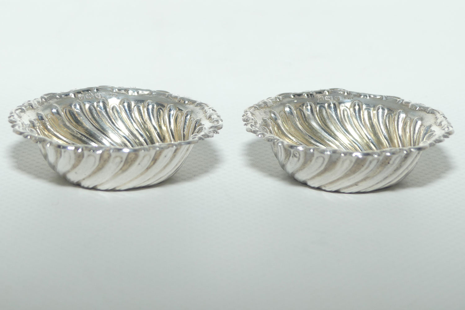 Pair of miniature Sterling Silver open salts | Birmingham 1908