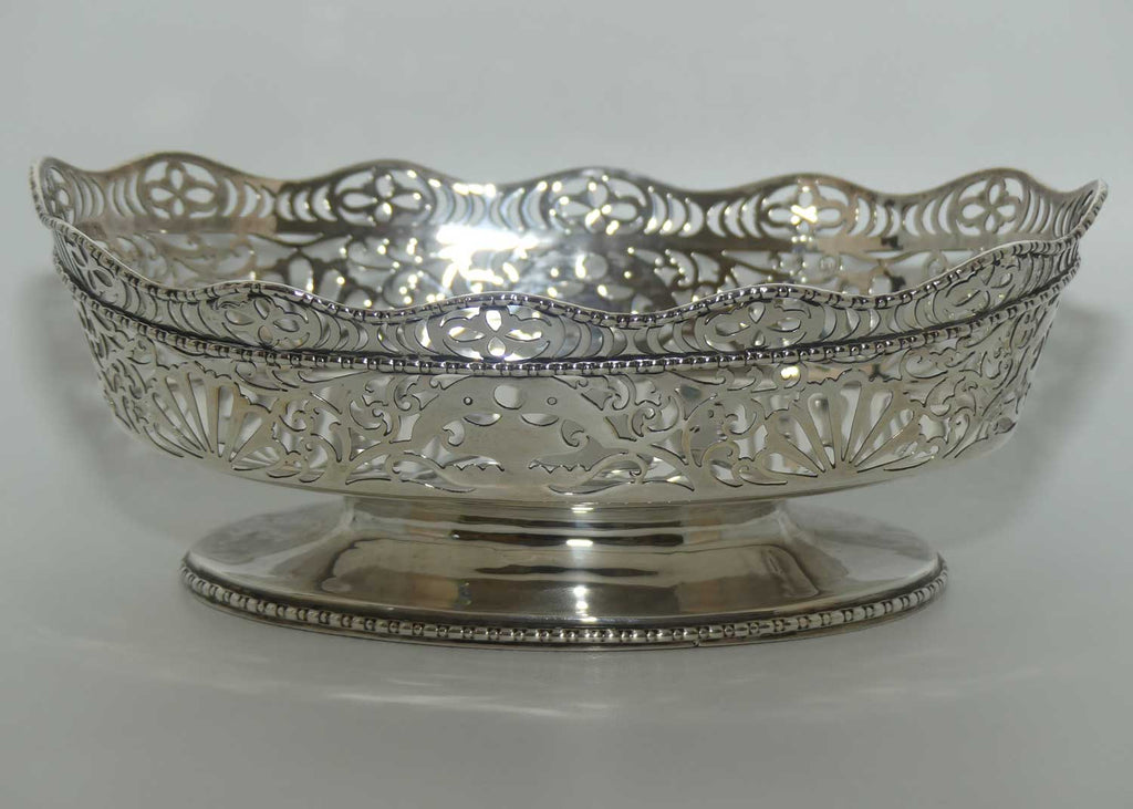 Edwardian Sterling Silver pierced gallery bon bon basket | Chester 1910 | 270g