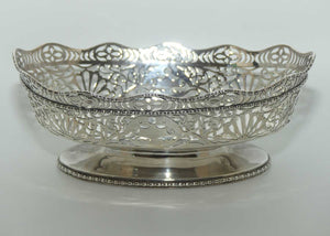 Edwardian Sterling Silver pierced gallery bon bon basket | Chester 1910 | 270g