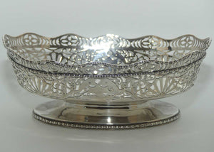 Edwardian Sterling Silver pierced gallery bon bon basket | Chester 1910 | 270g