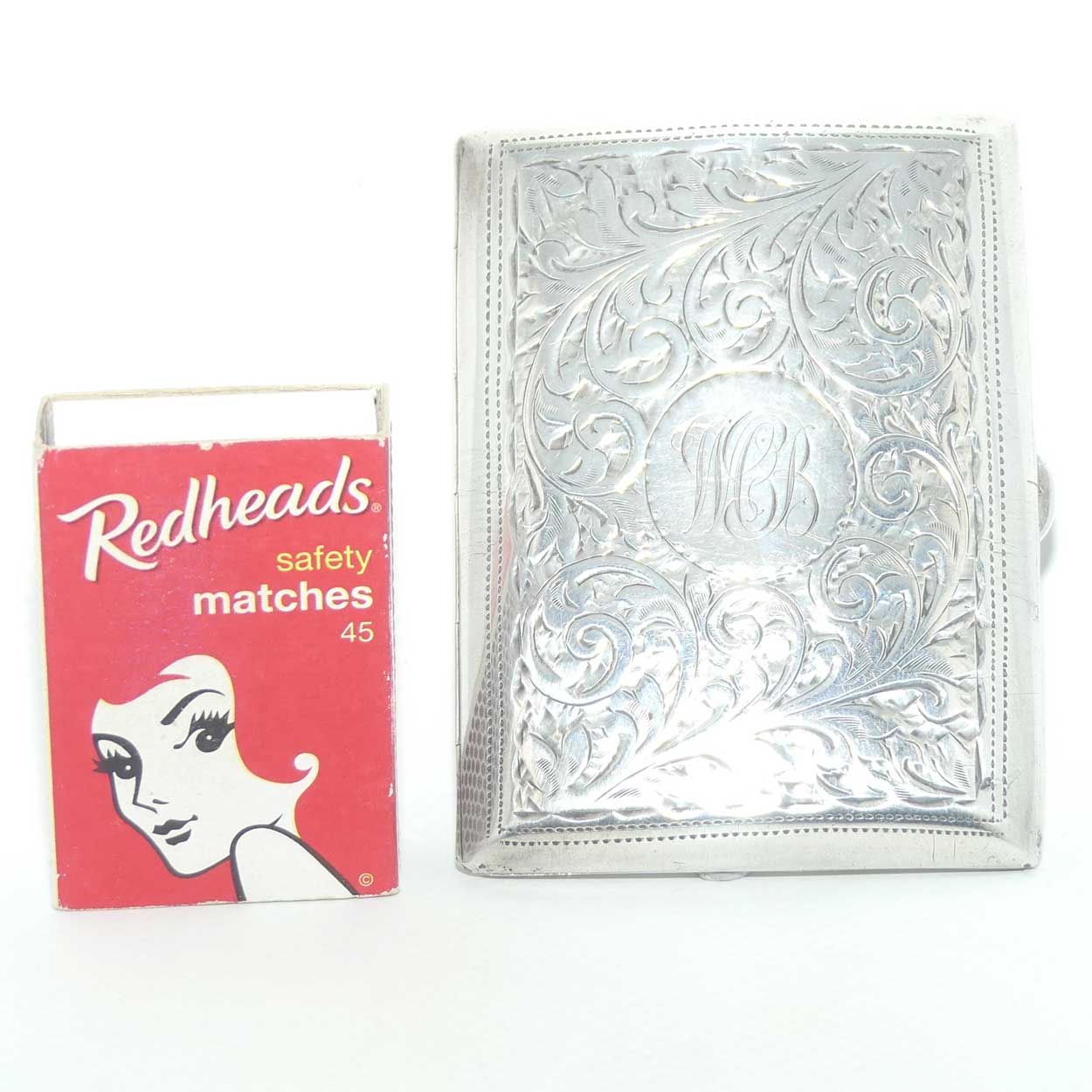 Beautifully decorated and Monogrammed Sterling Silver cigarette case | Birmingham 1910 | 72.5g