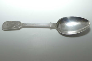 Edwardian era Sterling Silver Serving spoon | Stunning Bright Cut decoration | Sheffield 1911