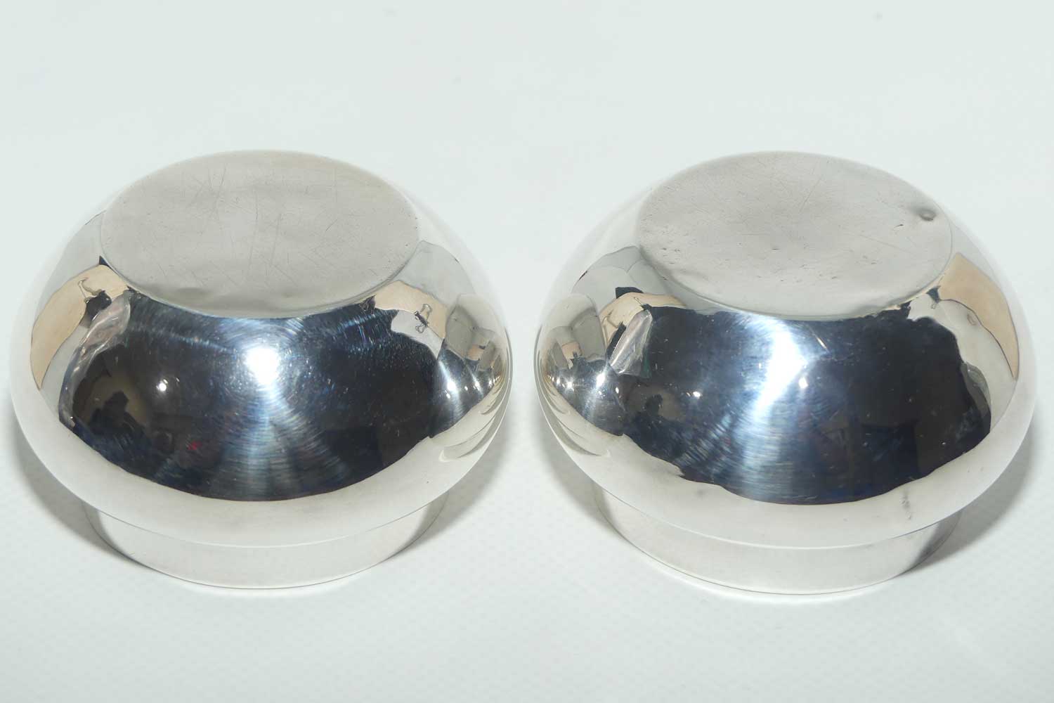 Edwardian era Sterling Silver pair of miniature rose bowls | Chester 1911