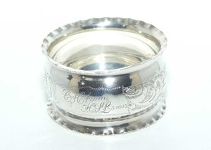 Sterling Silver frilled edge napkin ring | Chester 1911 | 9.5g