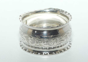 Sterling Silver frilled edge napkin ring | Chester 1911 | 9.5g