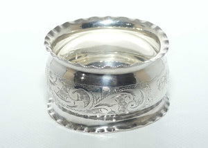 Sterling Silver frilled edge napkin ring | Chester 1911 | 9.5g