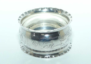 Sterling Silver frilled edge napkin ring | Chester 1911 | 9.5g