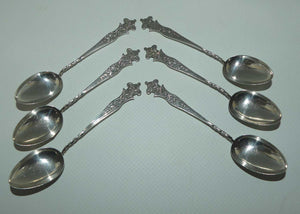 Edwardian era Sterling Silver set of 6 Tea Spoons | Sheffield 1911 | Maurice Baum