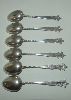 Edwardian era Sterling Silver set of 6 Tea Spoons | Sheffield 1911 | Maurice Baum