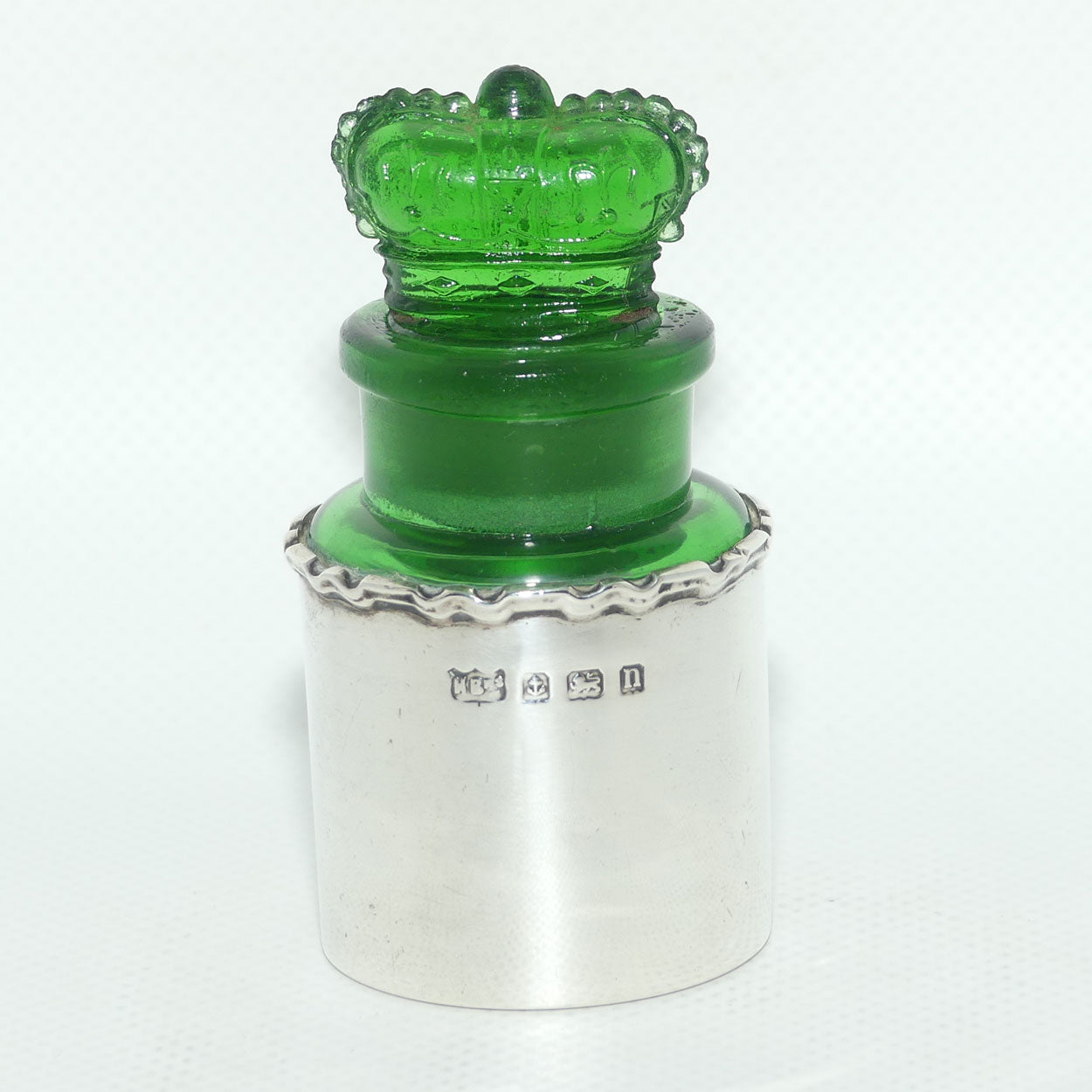 Early 20th Century Antique Crown Perfumery Perfume Bottle with Sterling Silver surround | Birmingham 1912