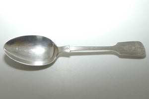 Edwardian era Sterling Silver Serving spoon | Stunning Bright Cut decoration | Sheffield 1913