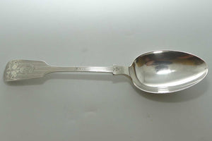 Edwardian era Sterling Silver Serving spoon | Stunning Bright Cut decoration | Sheffield 1913