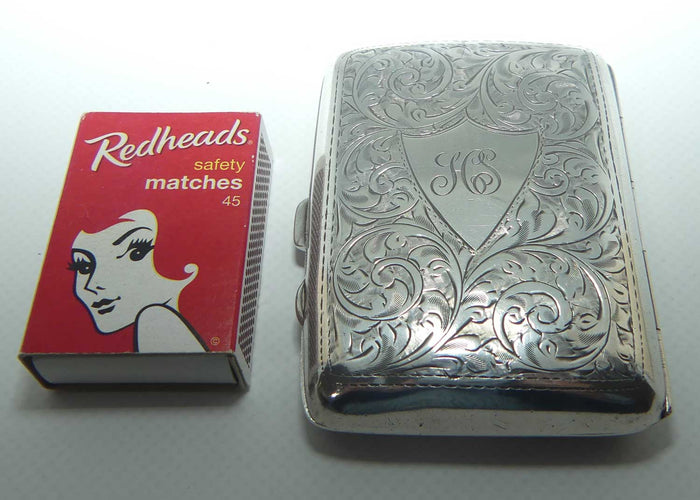 Nicely decorated Sterling Silver cigarette case | Birmingham 1915